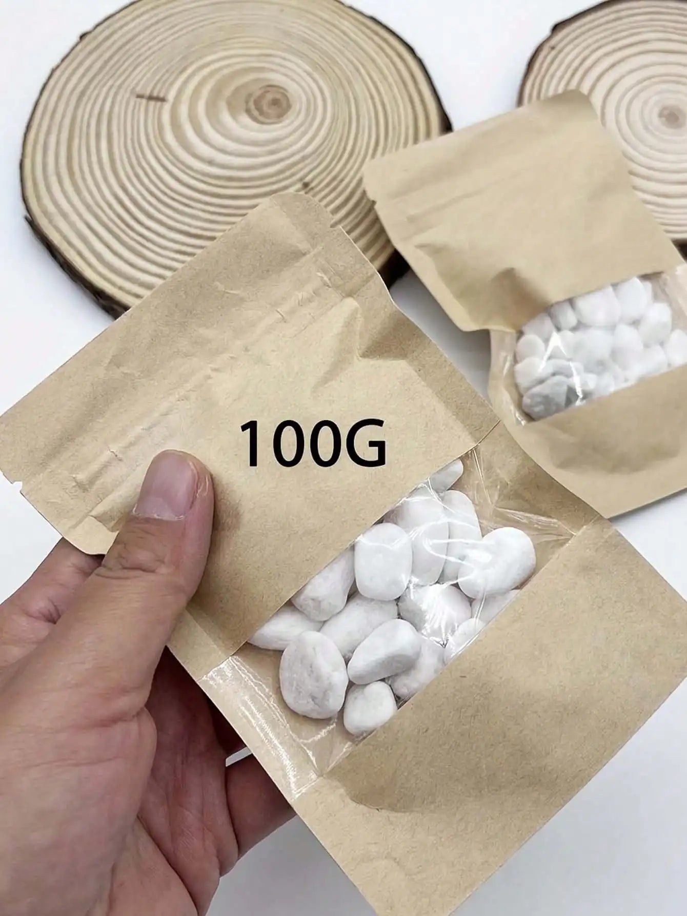 100/300/500 g de Pedrinhas Brancas Decorativas para Plantas – Pedras de Rio Naturais para Paisagismo de Jardim, Cultivo de Suculentas & Vasos de Cactos
