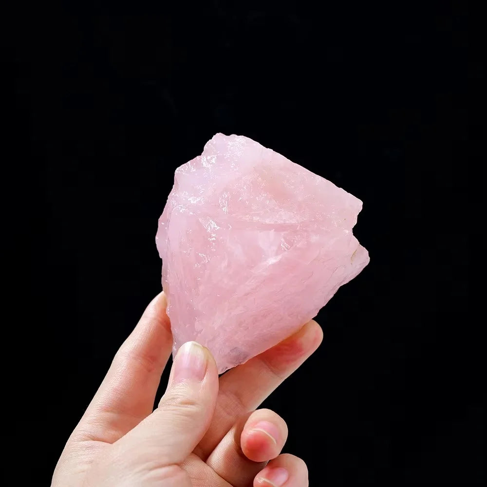 100% Quartzo Rosa Natural –  Pedra Mineral Bruta, Amostra de Rocha, Gemas de Quartzo Rosa Não Polido (1 peça)