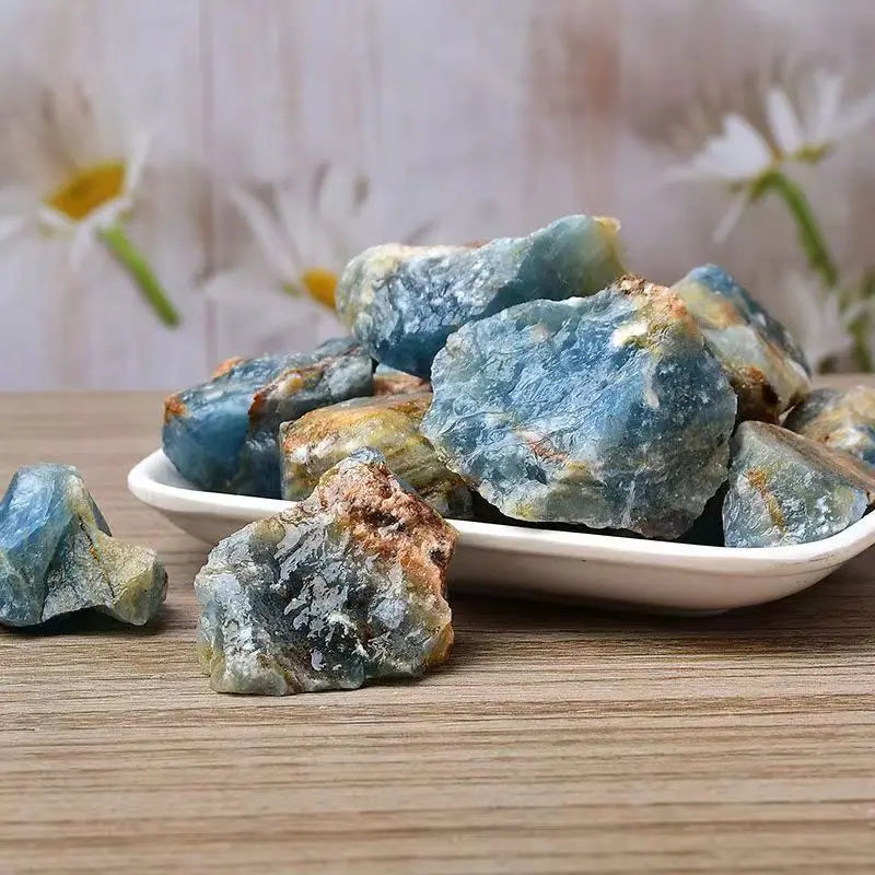 Calcita Azul Rara Natural Bruta – Pedra de Cristal Luxuosa, Amostra Mineral para Decoração