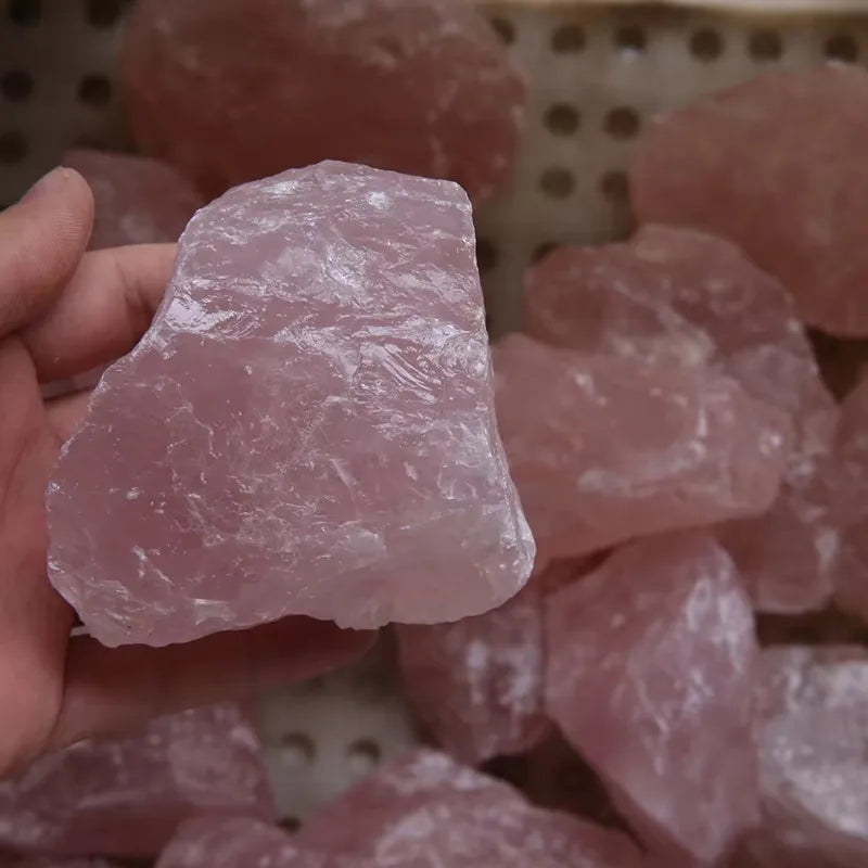 100% Quartzo Rosa Natural –  Pedra Mineral Bruta, Amostra de Rocha, Gemas de Quartzo Rosa Não Polido (1 peça)