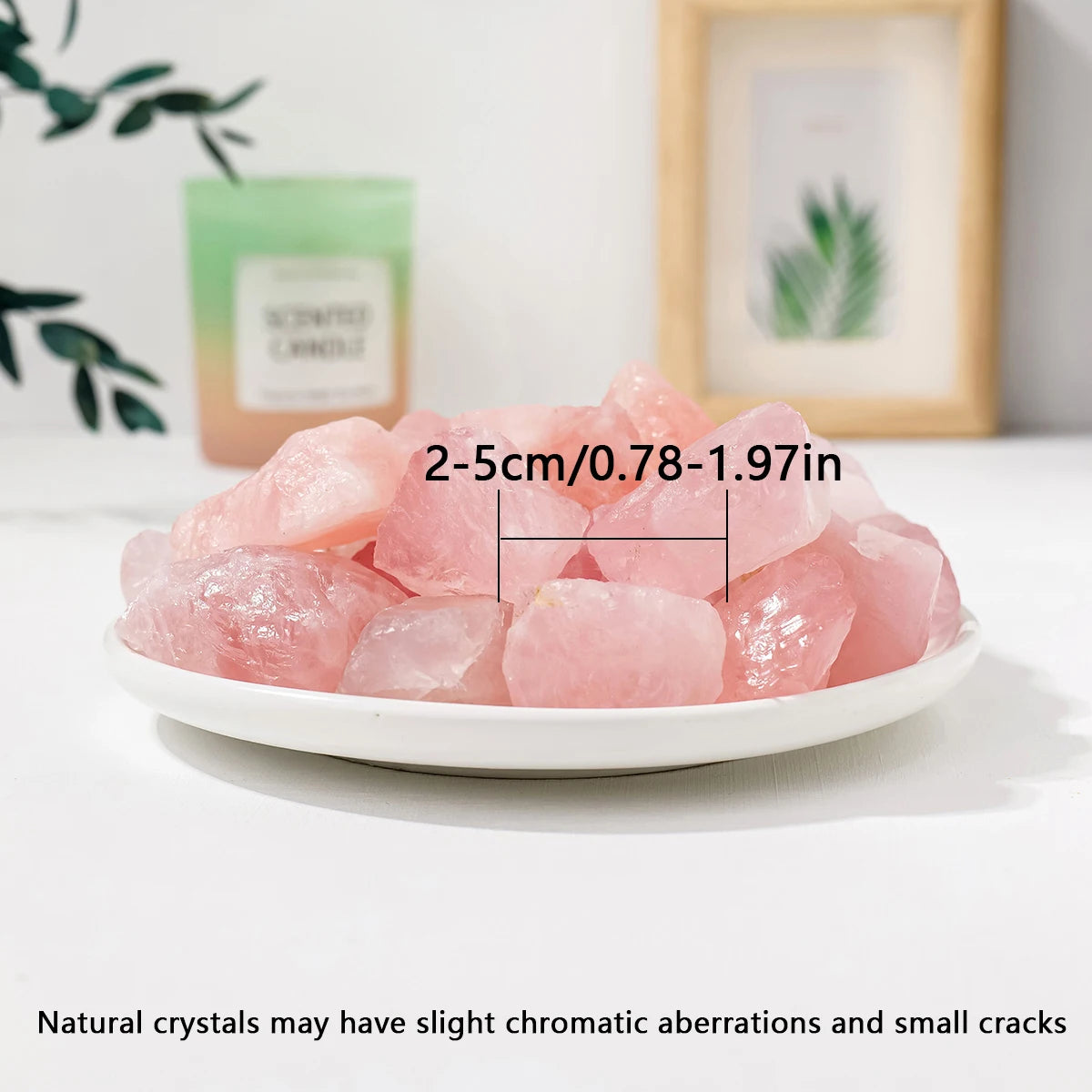 50g/Saco de Quartzo Rosa Natural Bruto – Pedra Rosa Não Polida para Decoração de Casa e Jardim