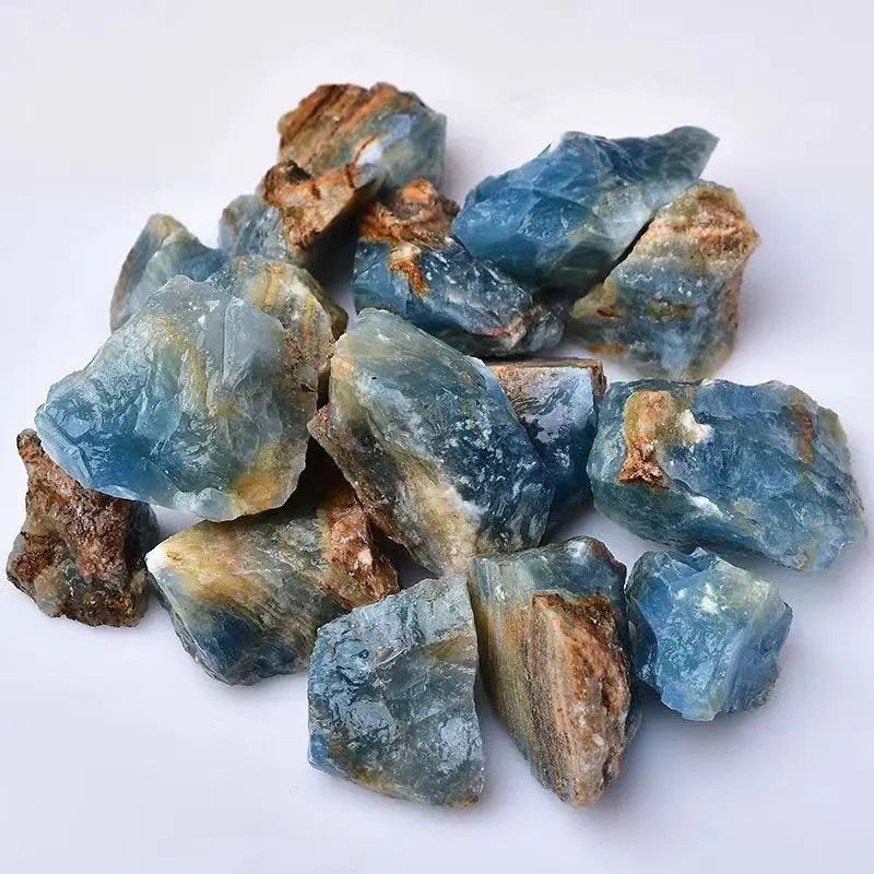 Calcita Azul Rara Natural Bruta – Pedra de Cristal Luxuosa, Amostra Mineral para Decoração
