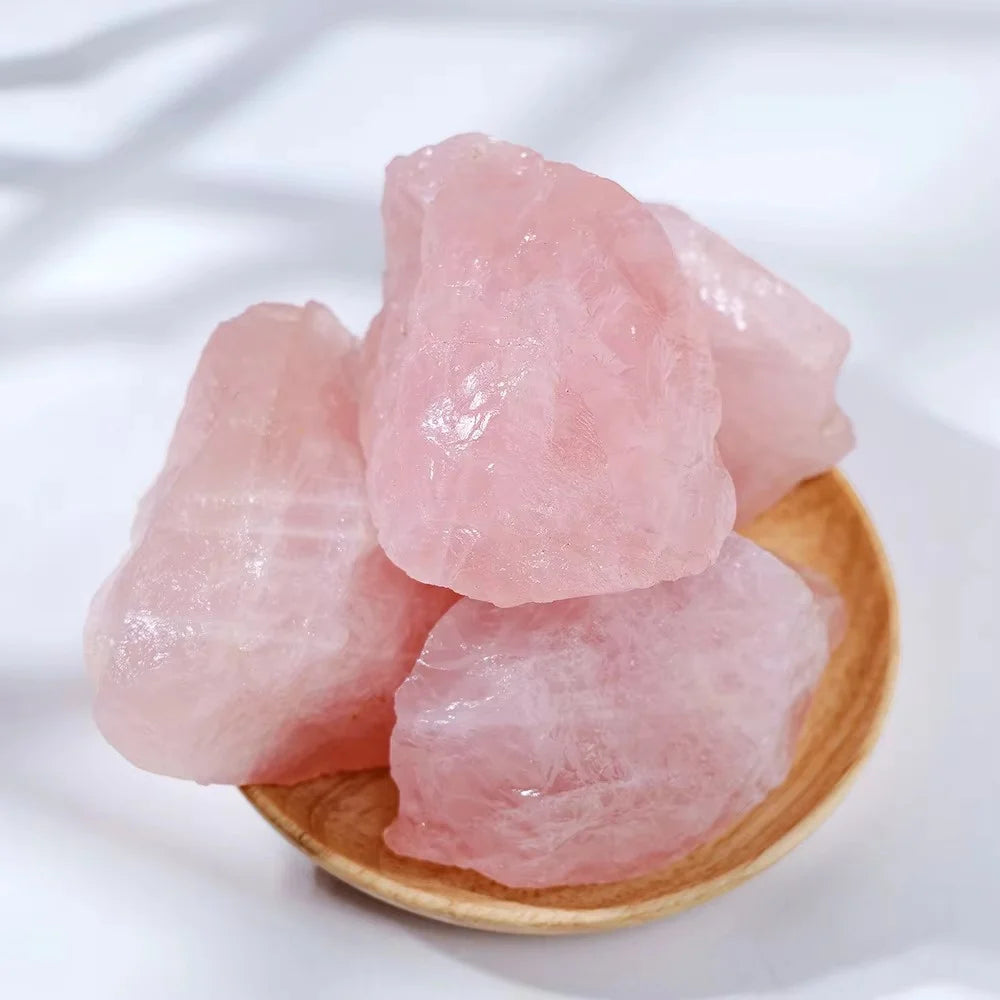 100% Quartzo Rosa Natural –  Pedra Mineral Bruta, Amostra de Rocha, Gemas de Quartzo Rosa Não Polido (1 peça)
