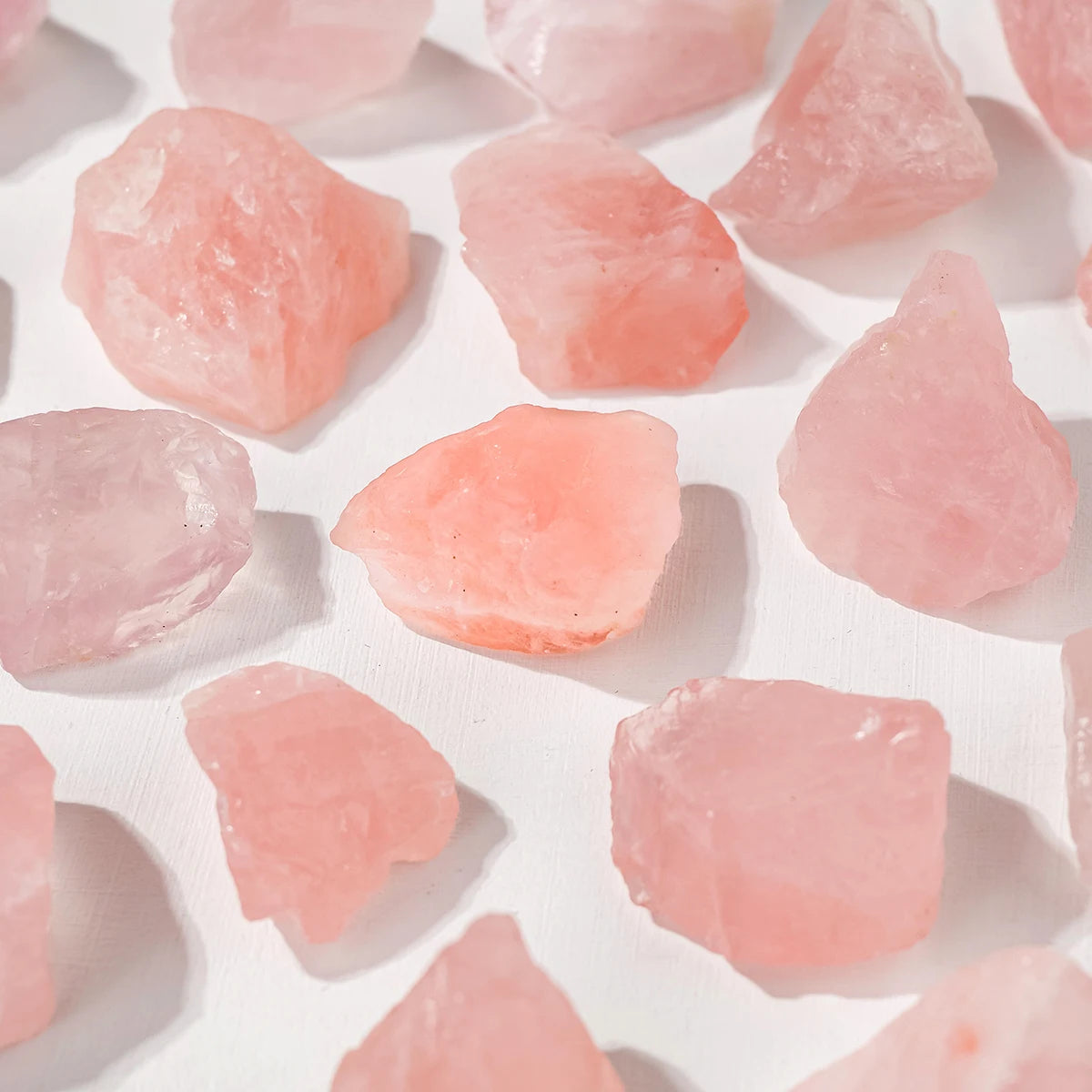 50g/Saco de Quartzo Rosa Natural Bruto – Pedra Rosa Não Polida para Decoração de Casa e Jardim