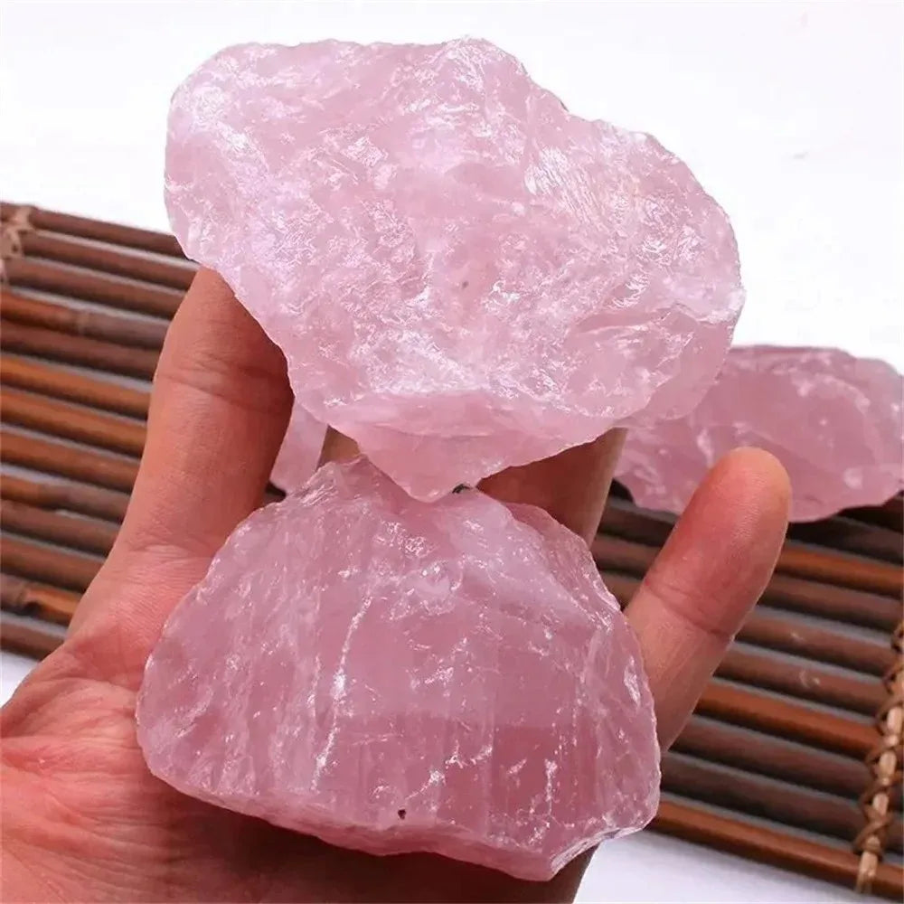 100% Quartzo Rosa Natural –  Pedra Mineral Bruta, Amostra de Rocha, Gemas de Quartzo Rosa Não Polido (1 peça)