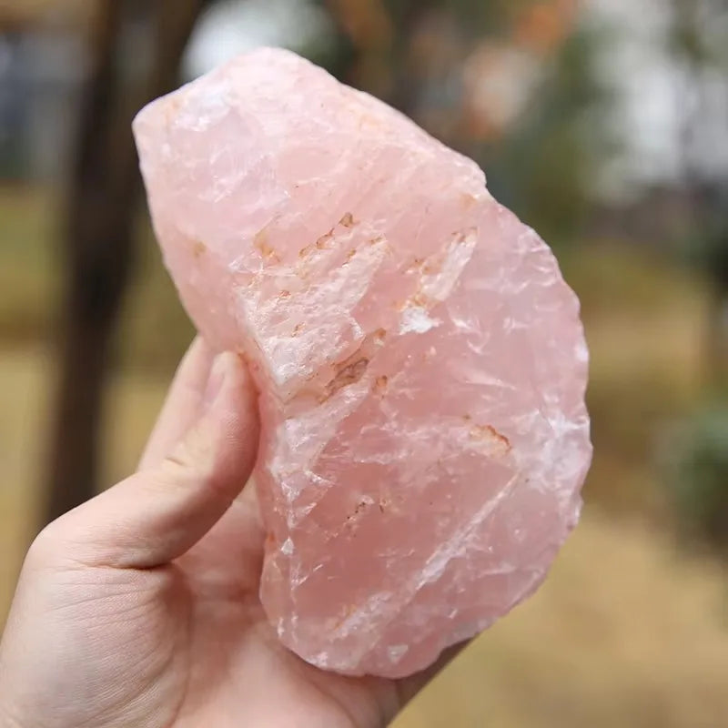 100% Quartzo Rosa Natural –  Pedra Mineral Bruta, Amostra de Rocha, Gemas de Quartzo Rosa Não Polido (1 peça)